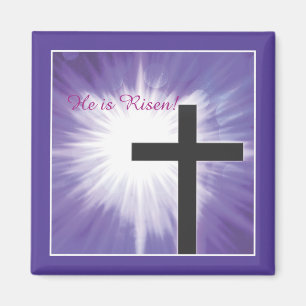 Íman Bênçãos de páscoa Cruzam o estouro em roxo, ri
