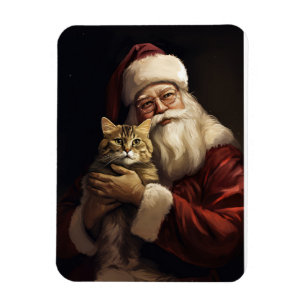 Íman Bengala Cat com Papai Noel Natal Festivo