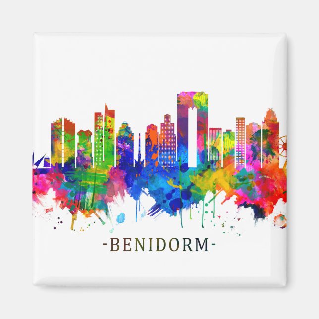 Íman Benidorm Espanha Skyline (Frente)