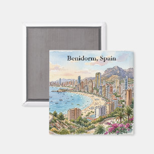 Íman Benidorm Vintage Retro Espanha Costa Blanca Férias