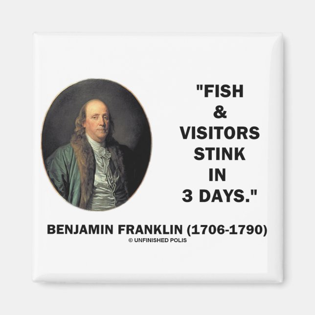 Íman Benjamin Franklin Fish & Visitantes Fedem Em 3 Dia (Frente)
