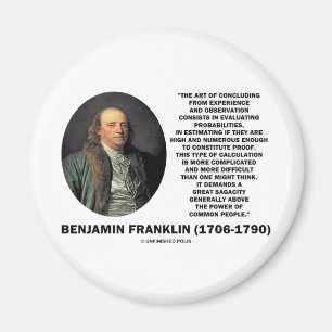 Íman Benjamin Franklin que avalia citações das