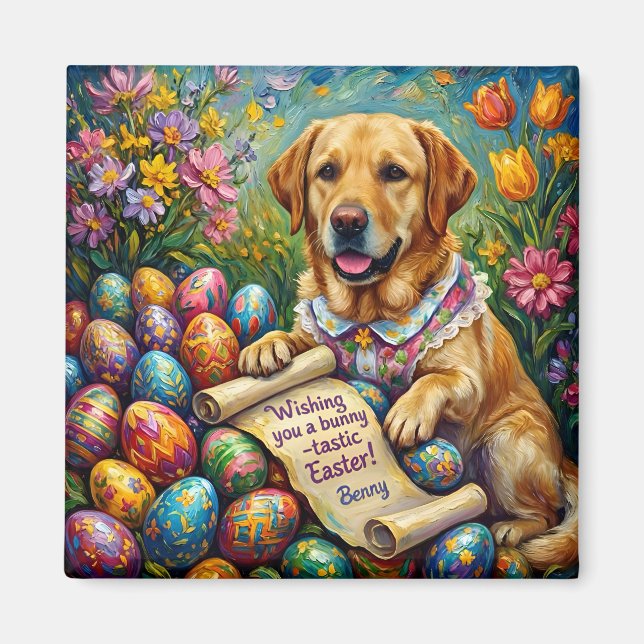 Íman BENNY ~ Labrador e Ovos de Páscoa ~ Ímã (Frente)