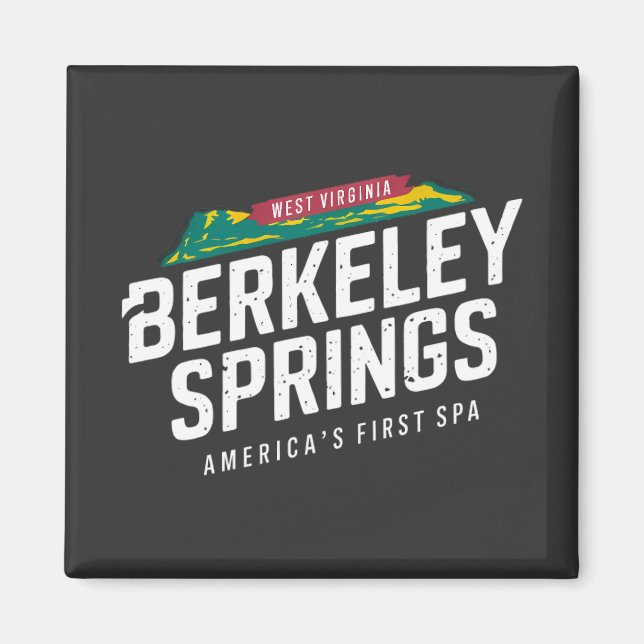 Íman Berkeley Springs West Virginia Viagem Arte Logotip (Frente)