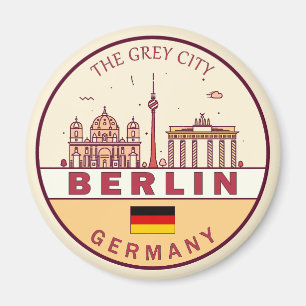 Íman Berlim Alemanha Cidade Skyline Emblem