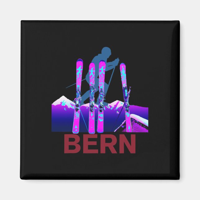 Íman Bern Skiing e Snowboard Retro 90s Bern Ski (Frente)