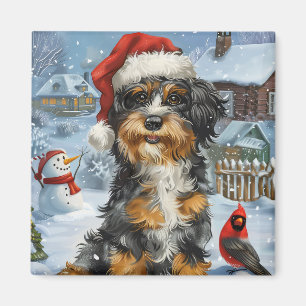 Íman Bernedoodle Dog Winter Wonderland Christmas