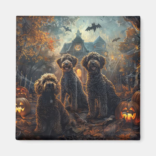 Íman Bernedoodle Halloween Night Doggy Delight (Frente)