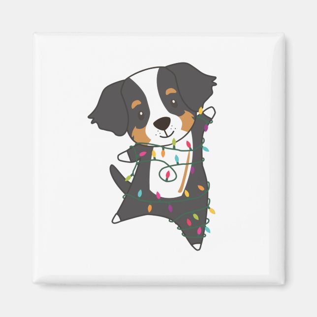 Íman Bernese Feliz Natal Cães Felizes (Frente)