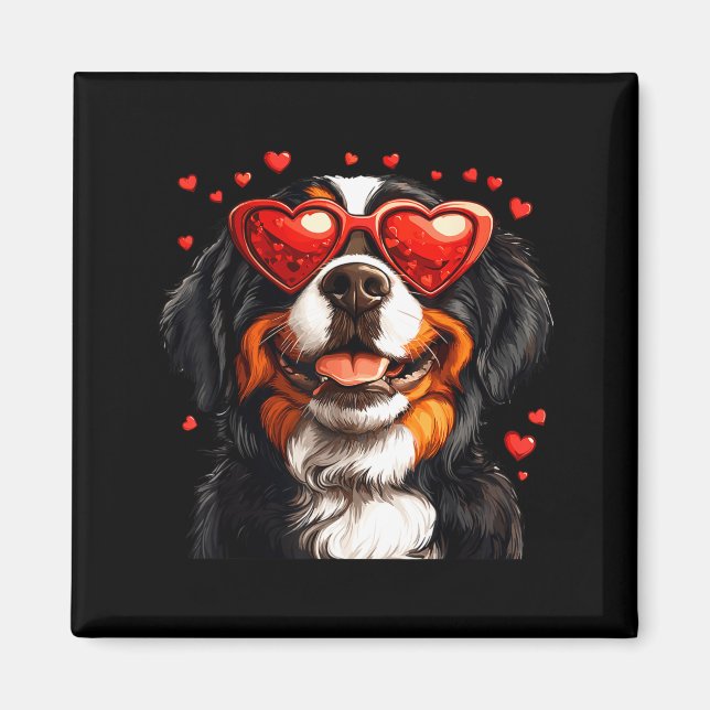 Íman Bernese Mountain Cute Berner Dog Lover Valentines  (Frente)