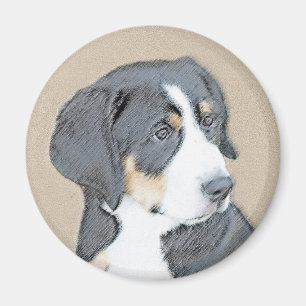 Íman Bernese Mountain Dog Puppy Painting - Arte Origina