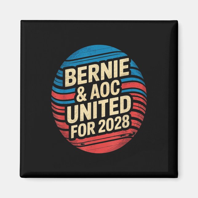 Íman Bernie Sanders E Aoc 2028 Para A Campanha Presiden (Frente)
