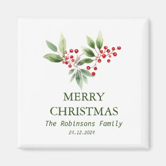 Íman Berry Branch Watercolor de Natal