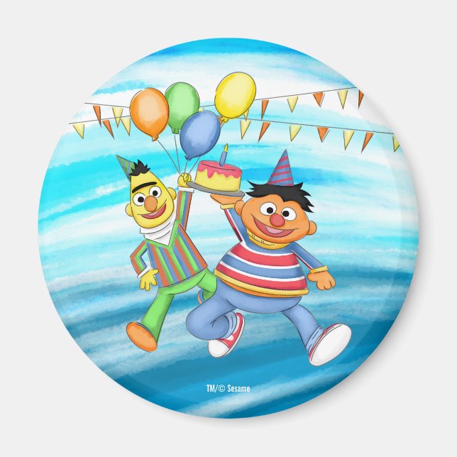 Íman Bert e Ernie Birthday Balloons (Frente)