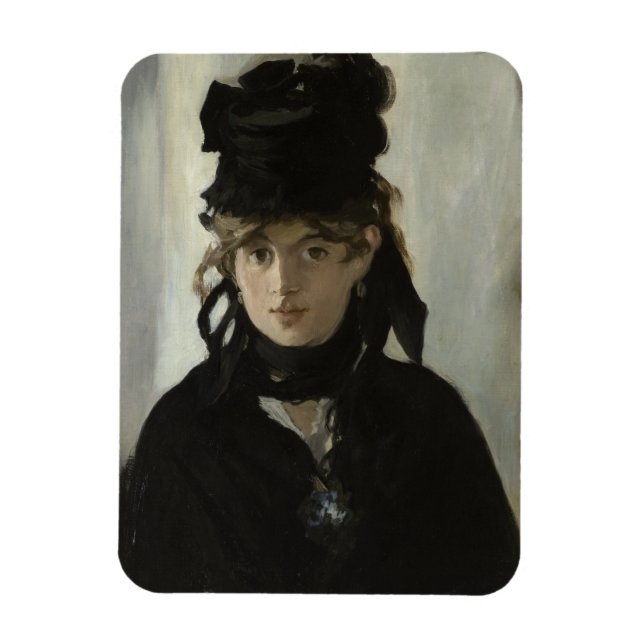 Íman Berthe Morisot com Buquê de Violetas por Manet (Vertical)
