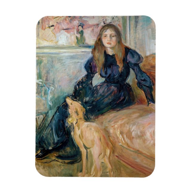 Íman Berthe Morisot - Julie e o seu Greyhound Laerte (Vertical)