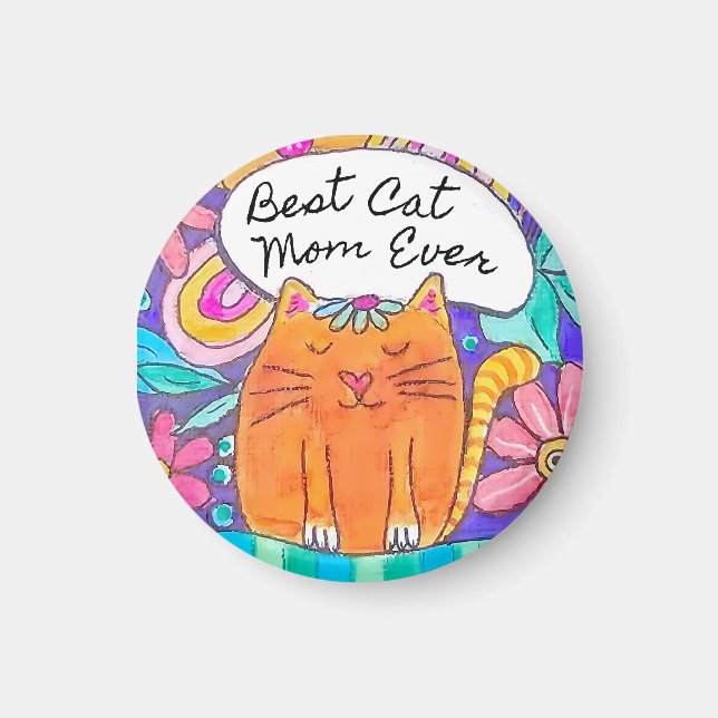 Íman Best Cat Mom Ever Cat Gift Sticker (Frente)