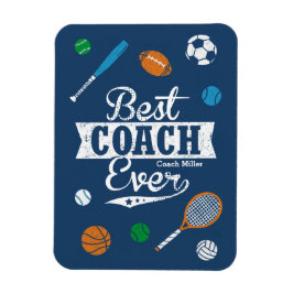 Íman Best Coach Ever com nome e equipamento desportivo
