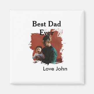 Íman Best dad ever father's dad gift photo name simple