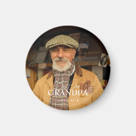 Íman Best Ever Grandpa Since 20XX Simple Elegant Photo