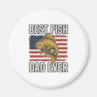 Íman Best Fish Dad Ever Vintage Goldfish Shirt Design_1