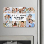 Íman Best Mom Photo Collage<br><div class="desc">Personalized "Best Mom Ever" Large Photo Magnet. This fun and stylish photo magnet is a sweet way to showcase cherished memories. The design features space for eight photos, arranged in a border around the edge while keeping the focus on the meaningful text in the center. At the center, "Best Mom...</div>
