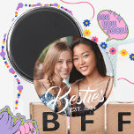 Íman Besties Magnet para Melhores Amigos Fotografia BFF<br><div class="desc">Imagem fotográfica personalizada para melhores amigos com "Besties" e "Est. 20XX" para a sua foto BFF e ano personalizado de se tornar os melhores amigos.</div>