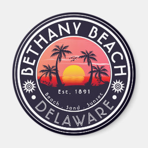 Íman Bethany Beach Delaware Sunset Beach Palm Tree 80s