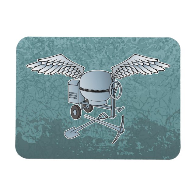 Íman Betoneira azul-cinza (Horizontal)