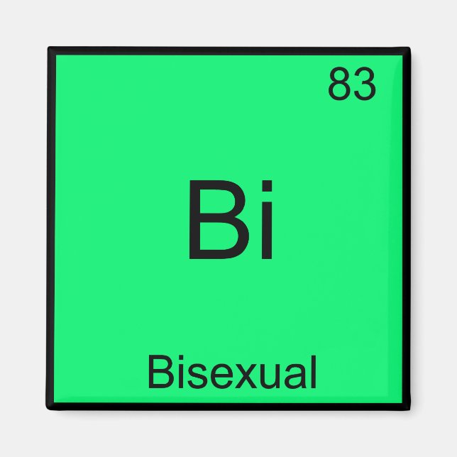 Íman Bi - Símbolo de Elemento Químico Bissexual Engraça (Frente)