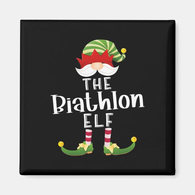 Íman Biathlon Elf Group Christmas Funny Pajama (Frente)