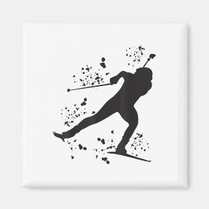 Íman Biatleta Nórdica de Esqui Biatlon T-shirt_1.png