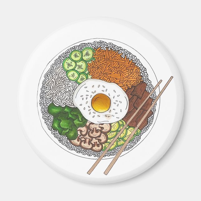 Íman Bibimbap Cozinhar Coreano Comida Cuisine Rice Vice (Frente)