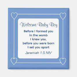 Íman Bíblia do Chá de fraldas cúbico - Parte azul risca