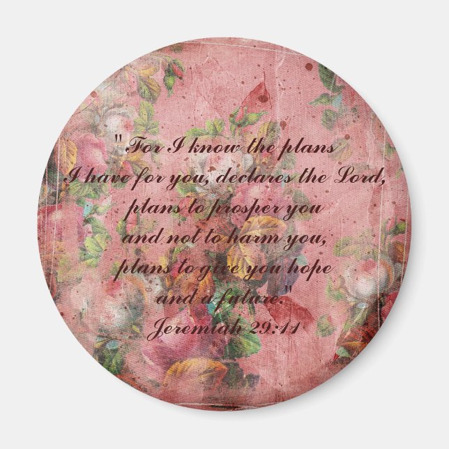 Íman Bíblia Jeremiah 29:11 ímã (Frente)