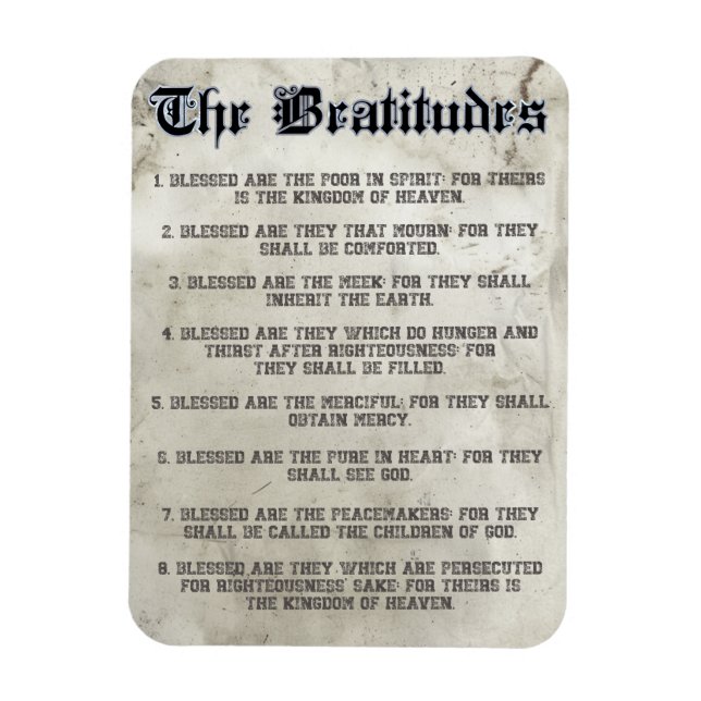 Íman Bíblia Matthew 5 Beatitudes Sermon no Monte (Vertical)