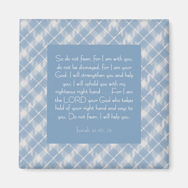 Íman Bíblia Personalizável Verse Isaiah 41:10, 13 (Frente)