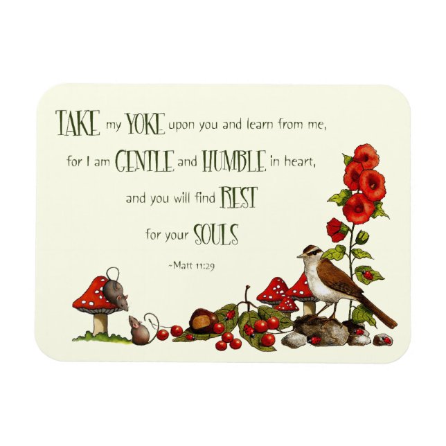 Íman Bíblia: Tome Meu Yoke: Arte da Natureza, Jesus (Horizontal)