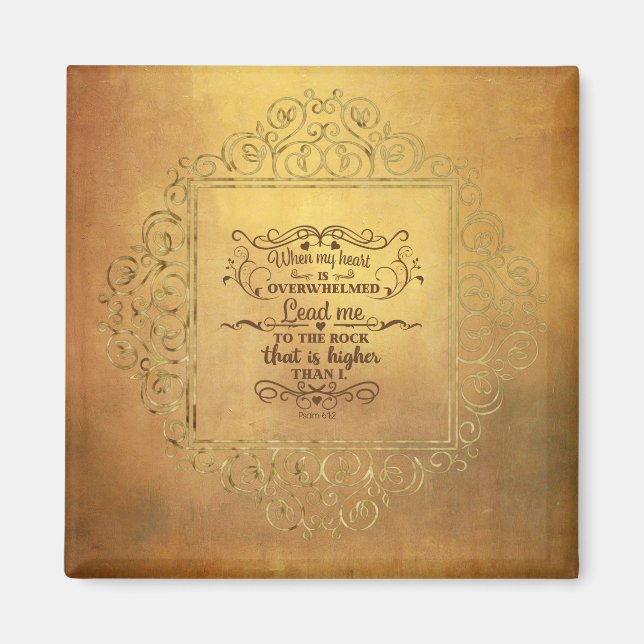 Íman Bíblia Versa Quando Meu Coração Está Sobrecarregad (Frente)