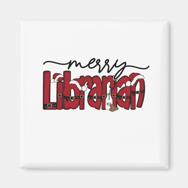 Íman Biblioteca do Livro de Natal da Biblioteca feliz (Frente)