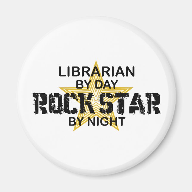 Íman Bibliotecário Rock Star por Noite (Frente)