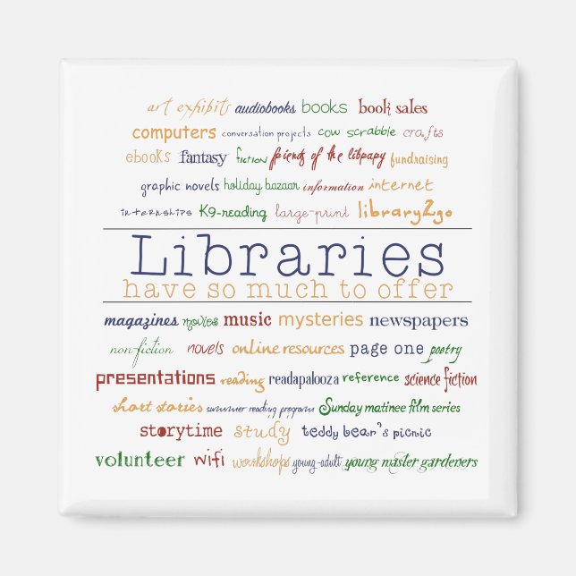 Íman Bibliotecas - alterar cor (Frente)