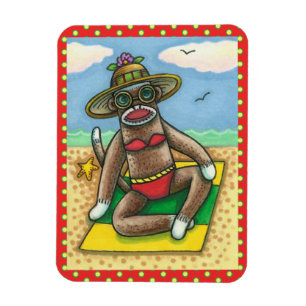 ÍMAN BICHETE VERMELHO DE MACACO, NA PRAIA DE CARTOON,