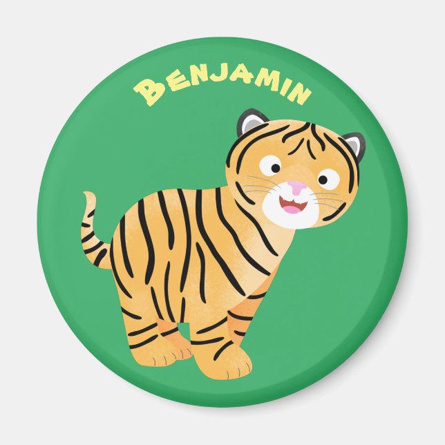 Íman Bicho de tigre feliz e bonito (Frente)