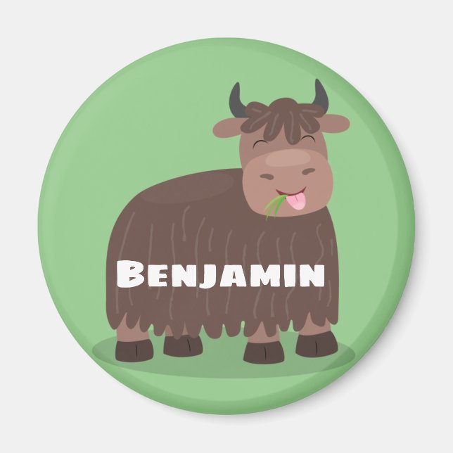 Íman Bicho feliz e engraçado comendo cartografia de gra (Frente)