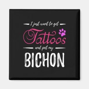 Íman Bichon Dog Lover Tattoo Engraçado Cachorro Mãe Dom