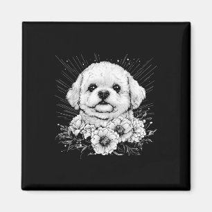 Íman Bichon Frise Cog Lover Estilo Retroativo Tatuagem 