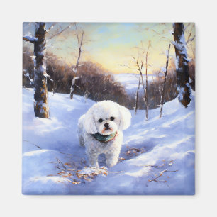 Íman Bichon Frise Deixe-A Neve Natal
