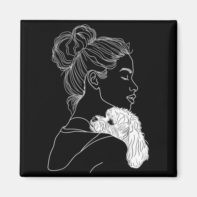 Íman Bichon frise mãe cachorro arte dia das mães  (Frente)
