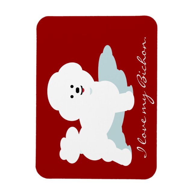 Íman Bichon Love Magnets em Vermelho (Vertical)